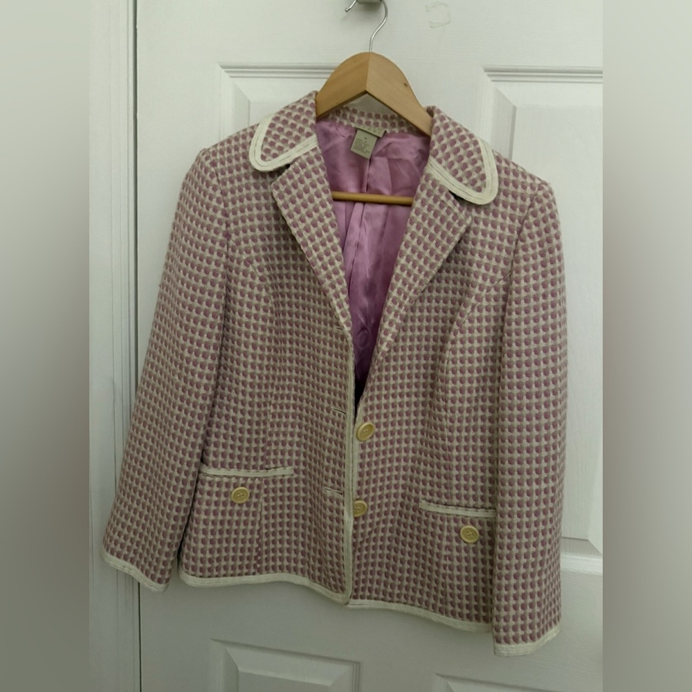 Sigrid Olsen Pink and Cream Blazer